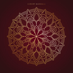 Luxury decorative mandala design in gold color