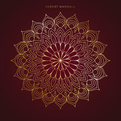 Luxury decorative mandala design in gold color