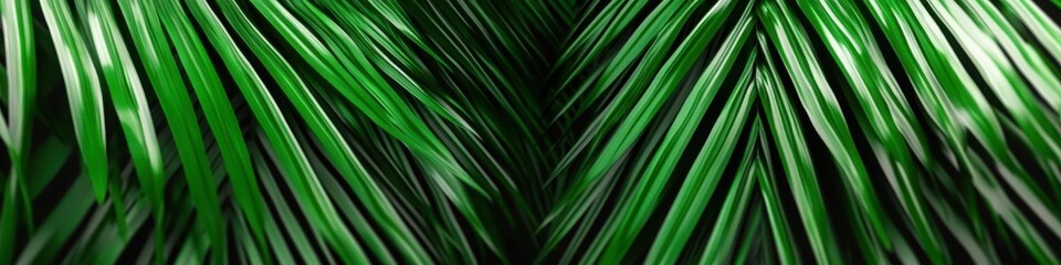 Bright Tropical Palm Leaves Creating Airy Geometry