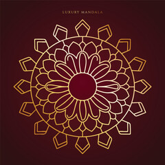 Luxury decorative mandala design in gold color