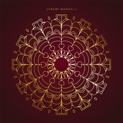 Luxury decorative mandala design in gold color