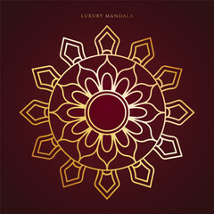 Luxury decorative mandala design in gold color
