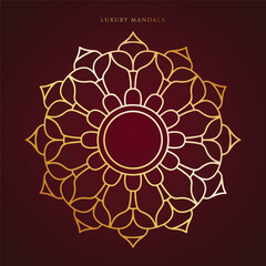 Luxury decorative mandala design in gold color