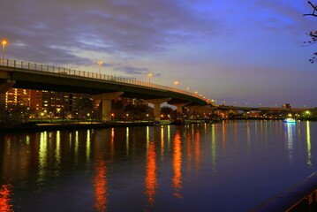 Fototapeta premium 大川 夜景