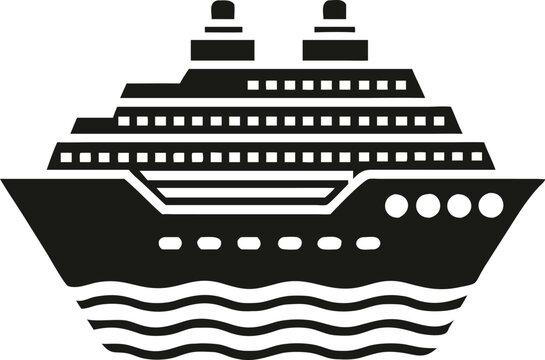 recommend clip art: Ship cruise vector silhouette