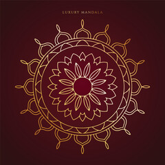 Luxury decorative mandala design in gold color