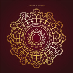 Luxury decorative mandala design in gold color