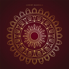 Luxury decorative mandala design in gold color