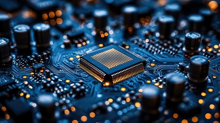 Digitalization through neural networks and processors, managing data and hardware communication within a technological ecosystem.