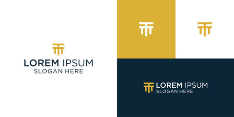 TM logo letter design on luxury background.