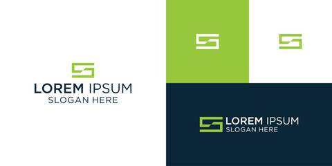 letter S Box  logo design vector image , letter s logo design icon vector image , letter s square  logo illustration stock