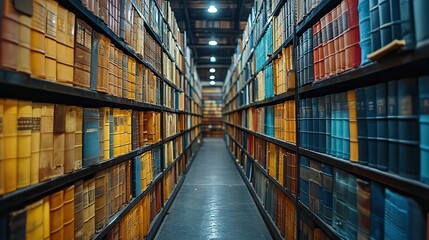 Fototapeta premium E-document management systems for paperless smart offices, streamlining workflow and digital document storage.