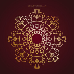 Luxury decorative mandala design in gold color