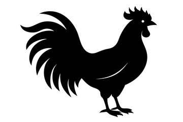 Rooster silhouette | vector silhouette illustration on white background