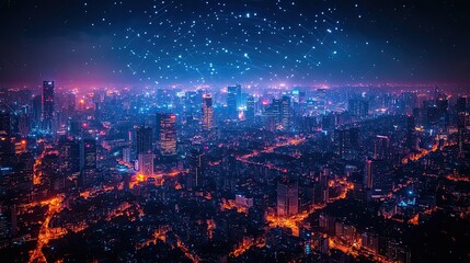 Obraz premium Future communication networks are evolving with wireless global internet and satellite solutions, enhancing connectivity and digital interactions.