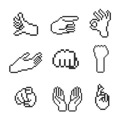 human cute hand pixel art