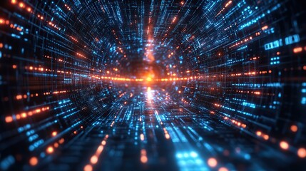 Fototapeta premium General depiction of information technology, encompassing the vast field of digital advancements and their impact on society.