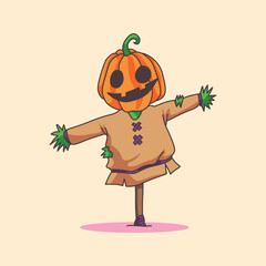 Flat cartoon Halloween cute character