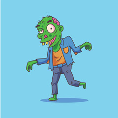 Flat cartoon Halloween cute character