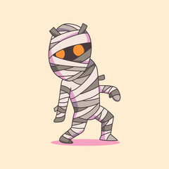 Flat cartoon Halloween cute character