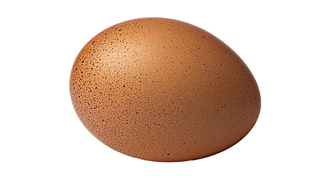 Single brown egg with a smooth surface set on white