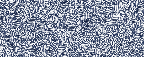 Abstract Blue and White Maze Pattern for Design Backgrounds and Texture on white and transparent background. PNG