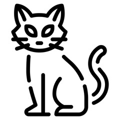 A simple yet elegant outline illustration of a cat, embodying a modern minimalist aesthetic suitable for various design projects.