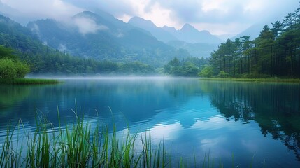 Beautiful and Fresh Landscape Background Picture - a captivating and serene visual. The beautiful and fresh landscape creates an enchanting and peaceful scene.