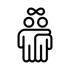 6 best friend line icon illustration vector graphic