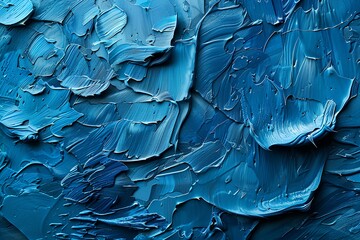 A close up of a painting of blue paint
