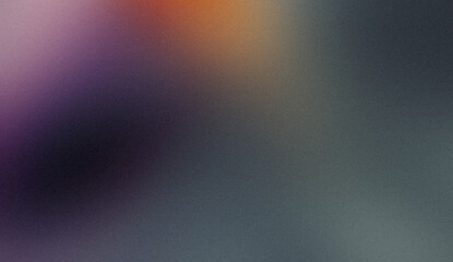 Orange purple blue gray color flow smooth grainy gradient texture backdrop with vibrant colors glowing, bright, shine, glow, noise texture effect web banner or poster.