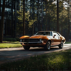 Classic Car on the Street Timeless Automotive Beauty in Urban Setting