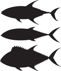 trevally fish silhouette art vector illustration