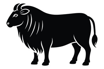 Solid color Sichuan Takin (Tibetan Takin) animal vector design