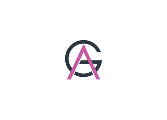 GA logo design vector icon template with white background