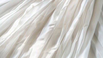 White Pleated Fabric Background - an elegant and textured visual. The soft pleats create a sophisticated and inviting atmosphere, perfect for various design applications.
