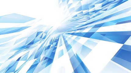 Geometric Blue and White Perspective Background - a striking and contemporary visual. The geometric patterns create depth and interest, making it ideal for modern design projects.