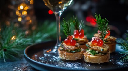 Xmas/NYE toasts, hors d'oeuvres