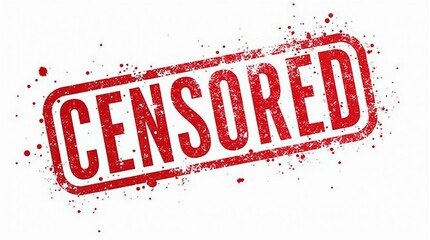 Red grunge censored stamp on white background