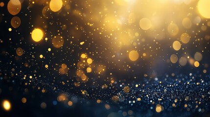 Obraz premium Elegant Abstract Festive Background with Dark Hues and Sparkling Gold Glitter for Celebrations