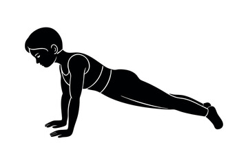 silhouette of a person in push up exercise