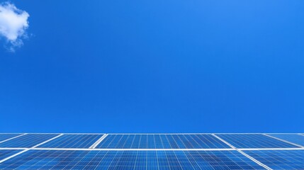 Solar Panel Installation Against Blue Sky