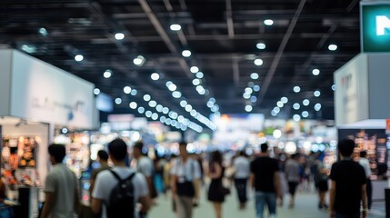 Fototapeta premium A Dynamic Expo Hall Filled with Engaged Attendees and Vibrant Activities