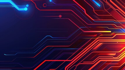 A sleek digital display shines with vibrant blue and red lights, set against a dark backdrop, showcasing modern tech vibes.