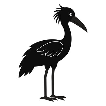 recommend clip art: Solid color Shoebill Stork animal vector design