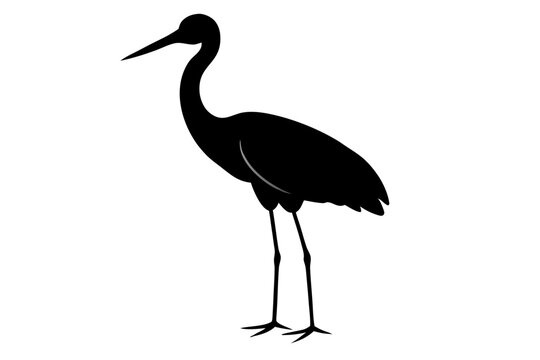recommend clip art: Stork silhouette | vector silhouette illustration on white background
