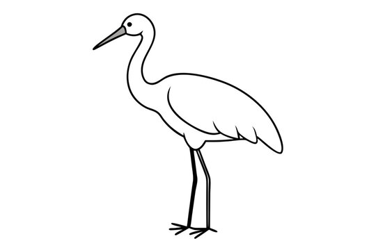 recommend clip art: Stork silhouette | vector silhouette illustration on white background