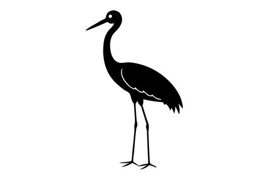 recommend clip art: Stork silhouette | vector silhouette illustration on white background
