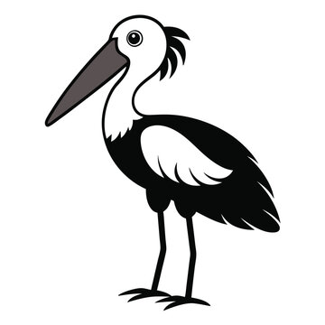 recommend clip art: Solid color Shoebill Stork animal vector design