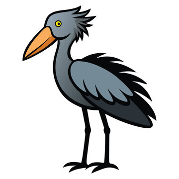 recommend clip art: Solid color Shoebill Stork animal vector design